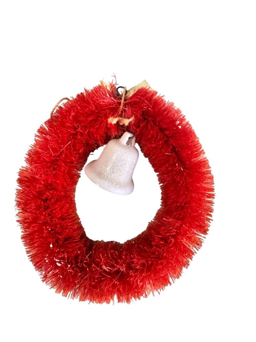 Set of 3 Vintage Bottle Brush Christmas Wreath Ornaments Bell Japan 4" - Picture 9 of 11